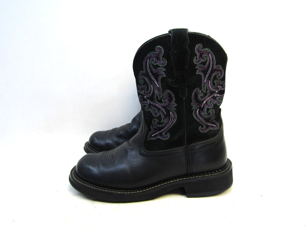 Ariat Fatbaby Womens Size 6.5 B Black Leather Cowboy Western Boots